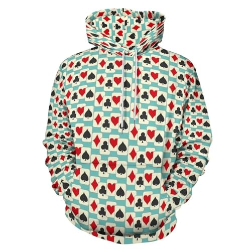 VVCPVDXCI Lustige Spielkarten Hoodies Quartett Druck Hip Hop Casual Pullover Hoodie Langarm Kawaii Muster Kapuzen-Sweatshirts, grün, M VVCPVDXCI Lustige Spielkarten Hoodies Quartett Druck Hip Hop Casual Pullover Hoodie Langarm Kawaii Muster Kapuzen-Sweatshirts, grün, M
