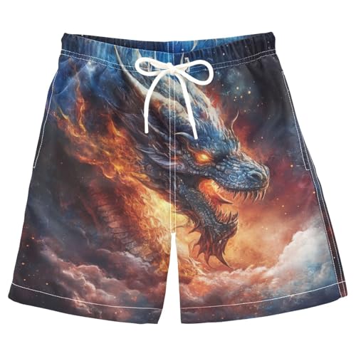 Boys Beach Board Shorts Dragon Cloud Monster Swim Trunk Teen Swimwear