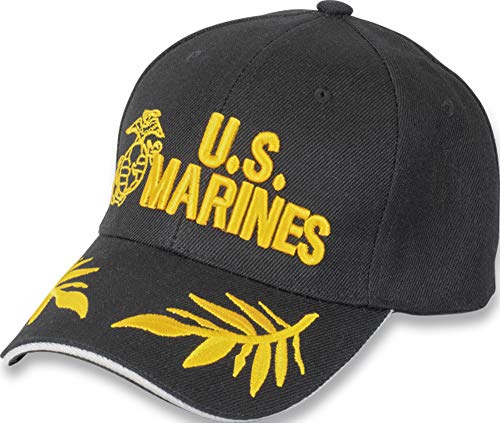 Tiendas LGP  Barbaric  Gorra Bordada U.S. Marines, Talla única. con Presilla de adaptación, Color Negro