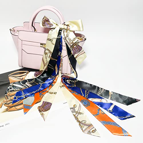 Pibupibu 8 Packs Fashion Narrow Handbag Handle Wrap Ribbon Neckerchief Scarf for Women3