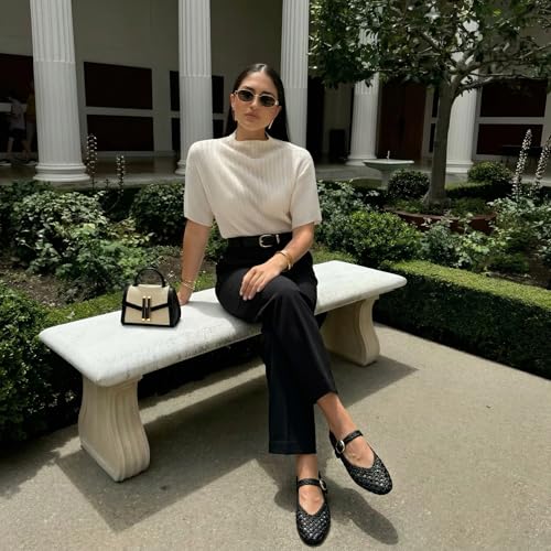 Image of CUSHIONAIRE Wit Hand Woven Womens Flats, Comfortable Mary Jane Ballet Flat with Adjustable Buckle Braided Strap and Cushioned Memory Foam