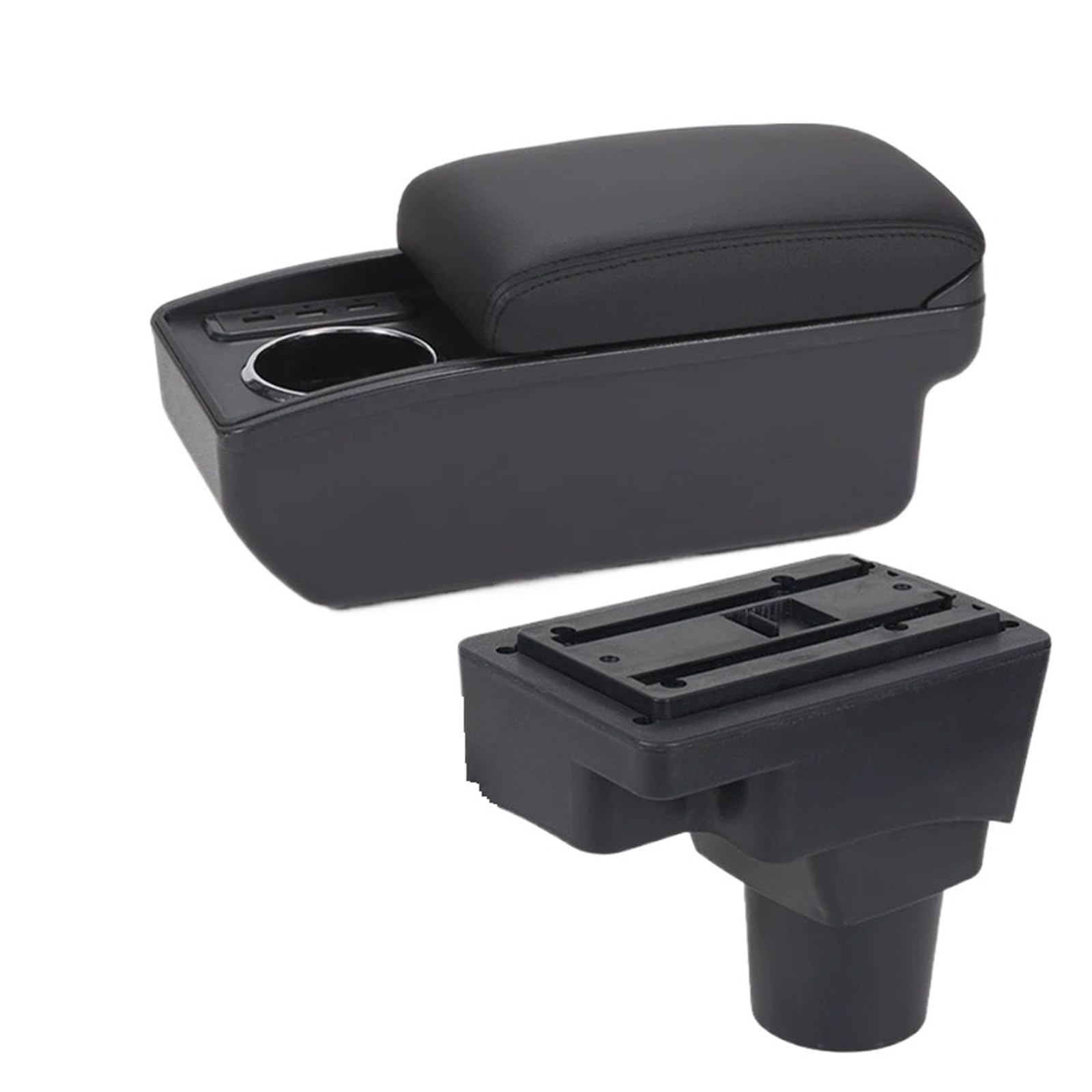 Ecbugat B2 Black Line 6Usb For Chevrolet For Sonic For Aveo For Lova T250 T300 Car Armrest Dedicated Storage Box Interior Accessories Car Armrest Box(B2 Black Line 6Usb)
