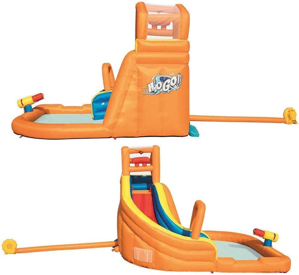 Castillo Hinchable, Castillo Hinchable de Tela Gruesa, casa Rebote Inflable Seguridad y Salud, Parque Infantil a Gran Escala con tobogán acuático Pistola Agua
