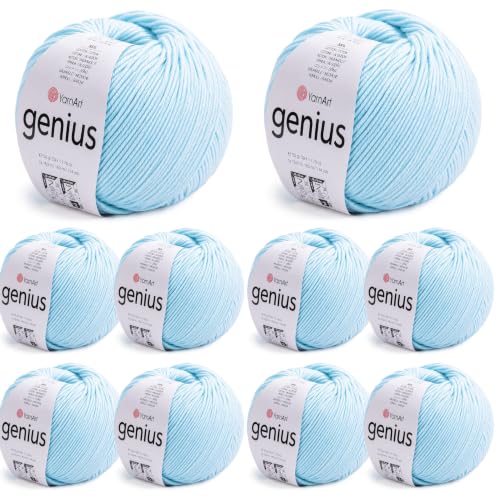 Image of YarnArt Genius Soft Cotton Blend Yarn, 10 Pack (1.76 oz / 174 Yds)