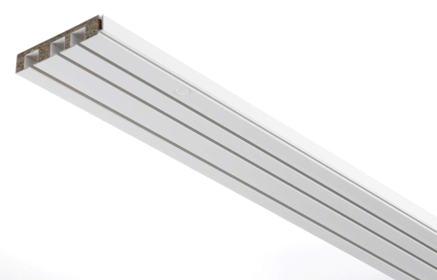 Gardinia Rail pour Rideaux GE3 avec Montage sur châssis, 3 Rails, Plastique, 150 cm, Blanc