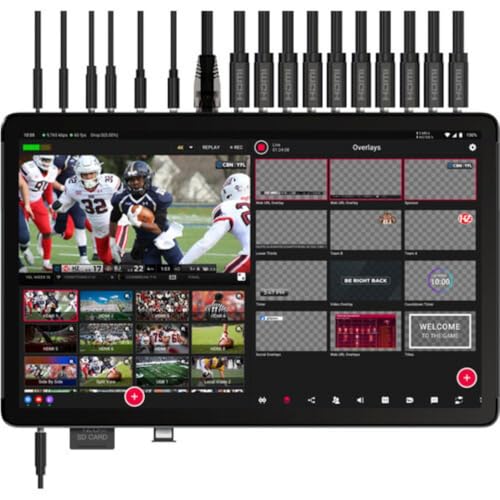 Image of YOLOLIV YoloBox Extreme All-in-One Multi-Camera Live Streaming and Switching System Bundle with SanDisk 128GB Memory Card and Pearstone HDMI to HDMI Ethernet Cable