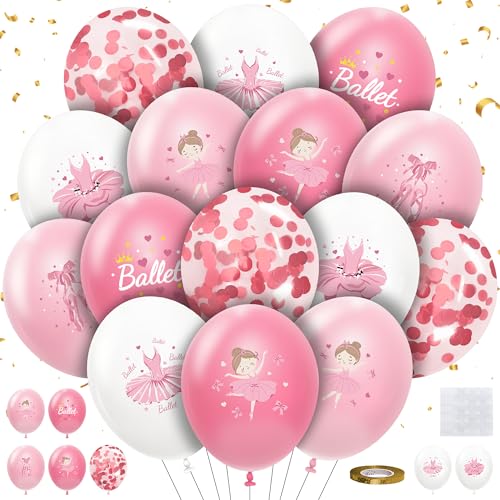 Ballons rose et confettis de 46 pièces pour fête de naissance et gala de danse