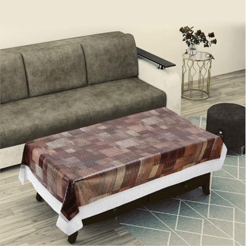 Image of Dakshya Industries PVC Waterproof Center Table Cover 40 x 60 Inch | Rectangle Coffee Table Cover | Spill Proof Oil Resistant Dustproof Heat Resistant Wipe Clean
