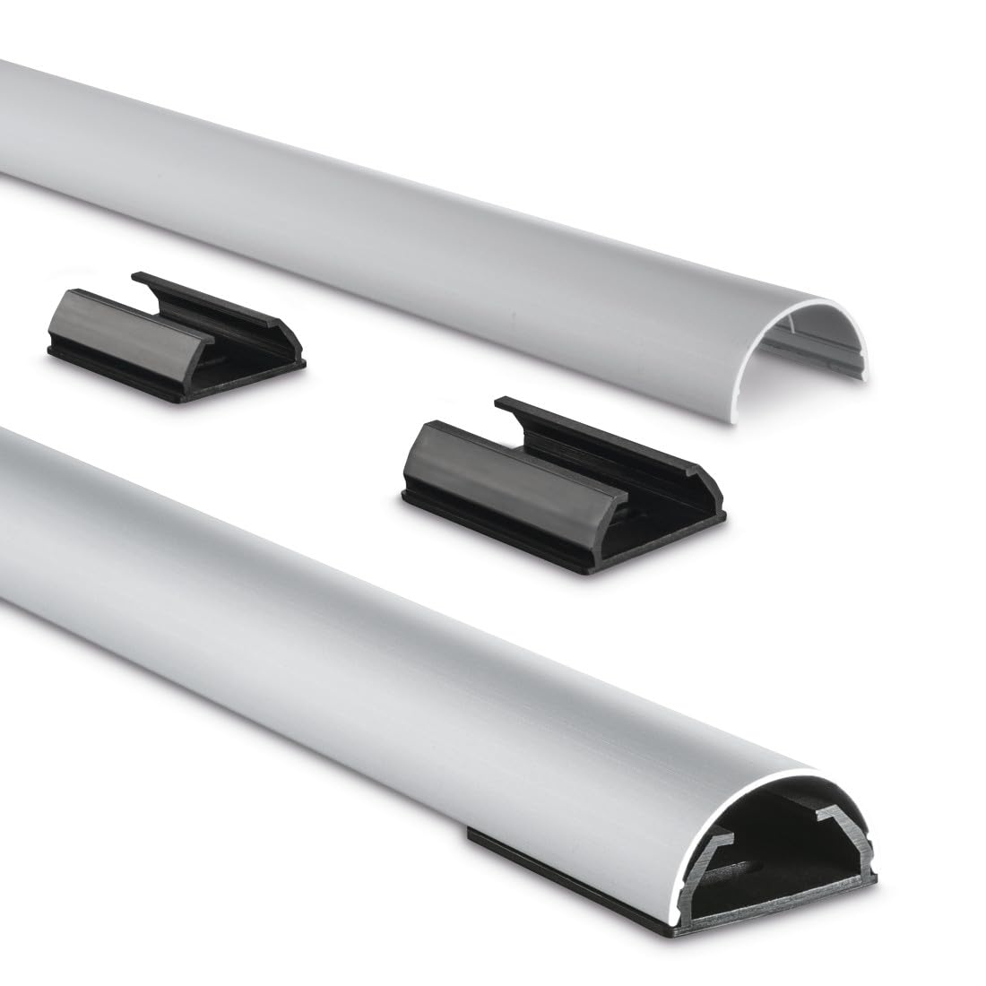 Hama Aluminium Cable Duct, Semi-Circular, 110 x 3.3 x 1.8 cm, silver