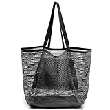 Beach Bags for Women, Foldable Mesh Tote Bag with Mini...