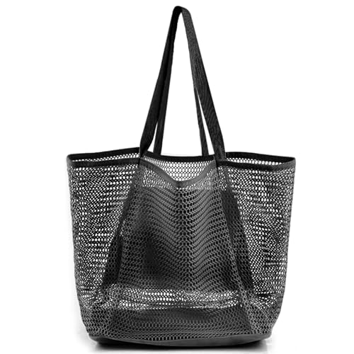 HOHOM Beach Bags for Women, Summer Travel Mesh Tote Bag