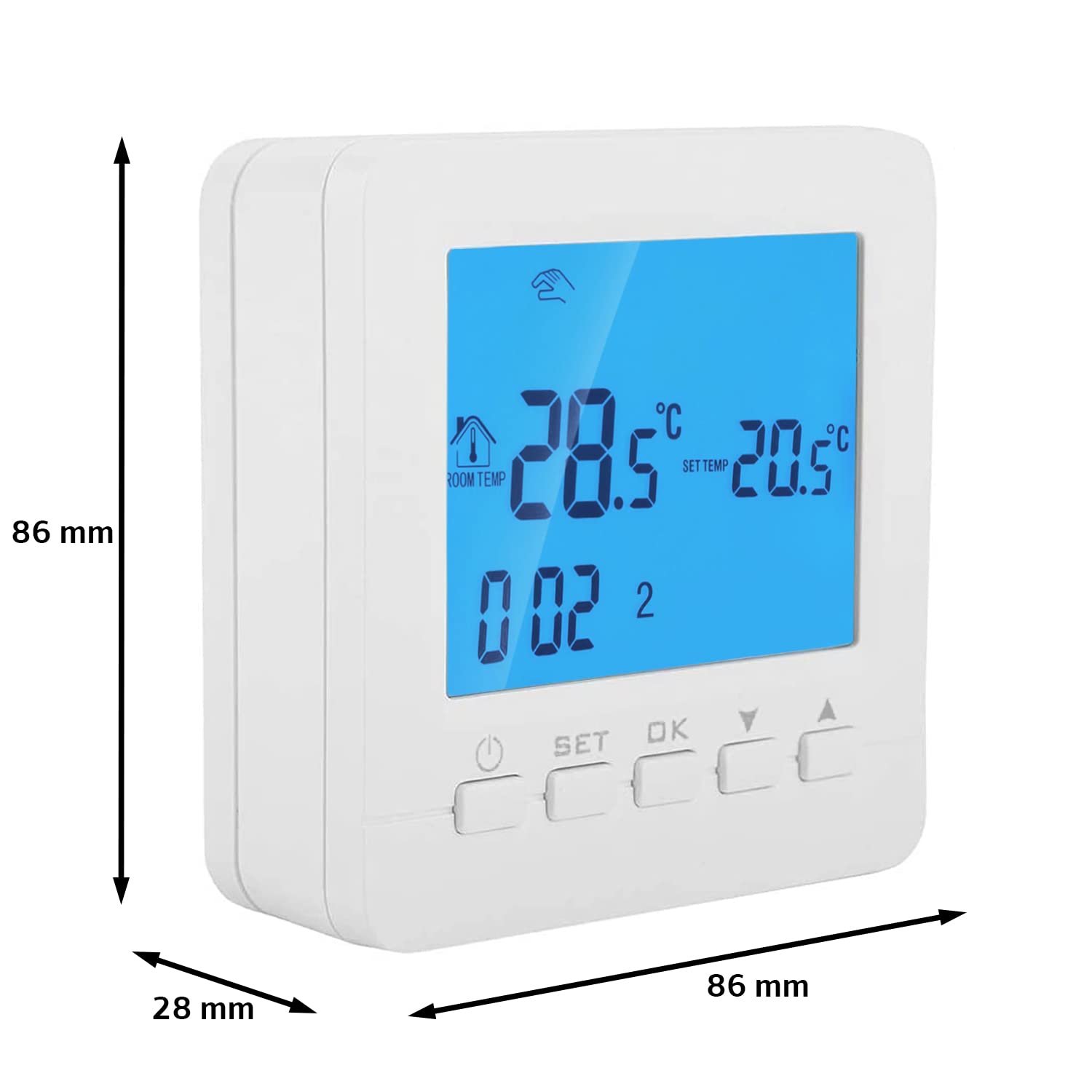 C-LOGIC 400-TC – Termostato Digitale Programmabile (No WiFi) per Riscaldamento, Installazione a Parete con 2 Fili, Funziona con 2 Batterie AA, Display LCD e Controllo Manuale o Automatico