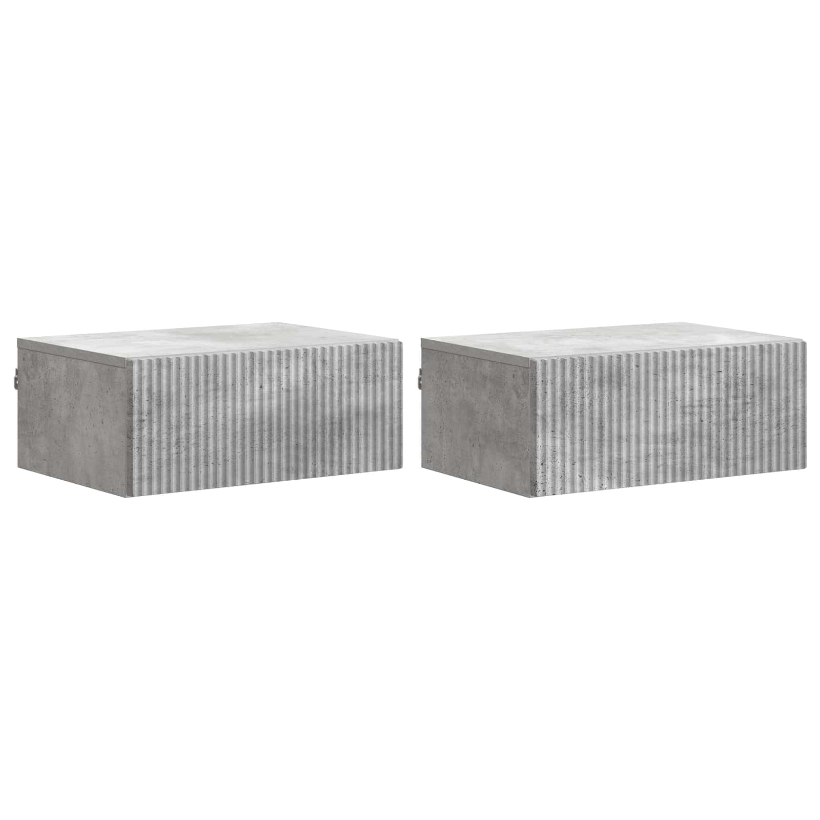 Lot de 2 tables de chevet murales Gris béton 49 x 34,5 x 20 cm