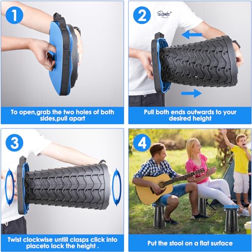 Image of aboutool Collapsible Stool with Soft Removable Cushion & Waterproof Carry Bag - Lightweight Folding Stool, 485lbs Capacity, Portable for Adults, Camping, Fishing, Hiking, Outdoor, Travel