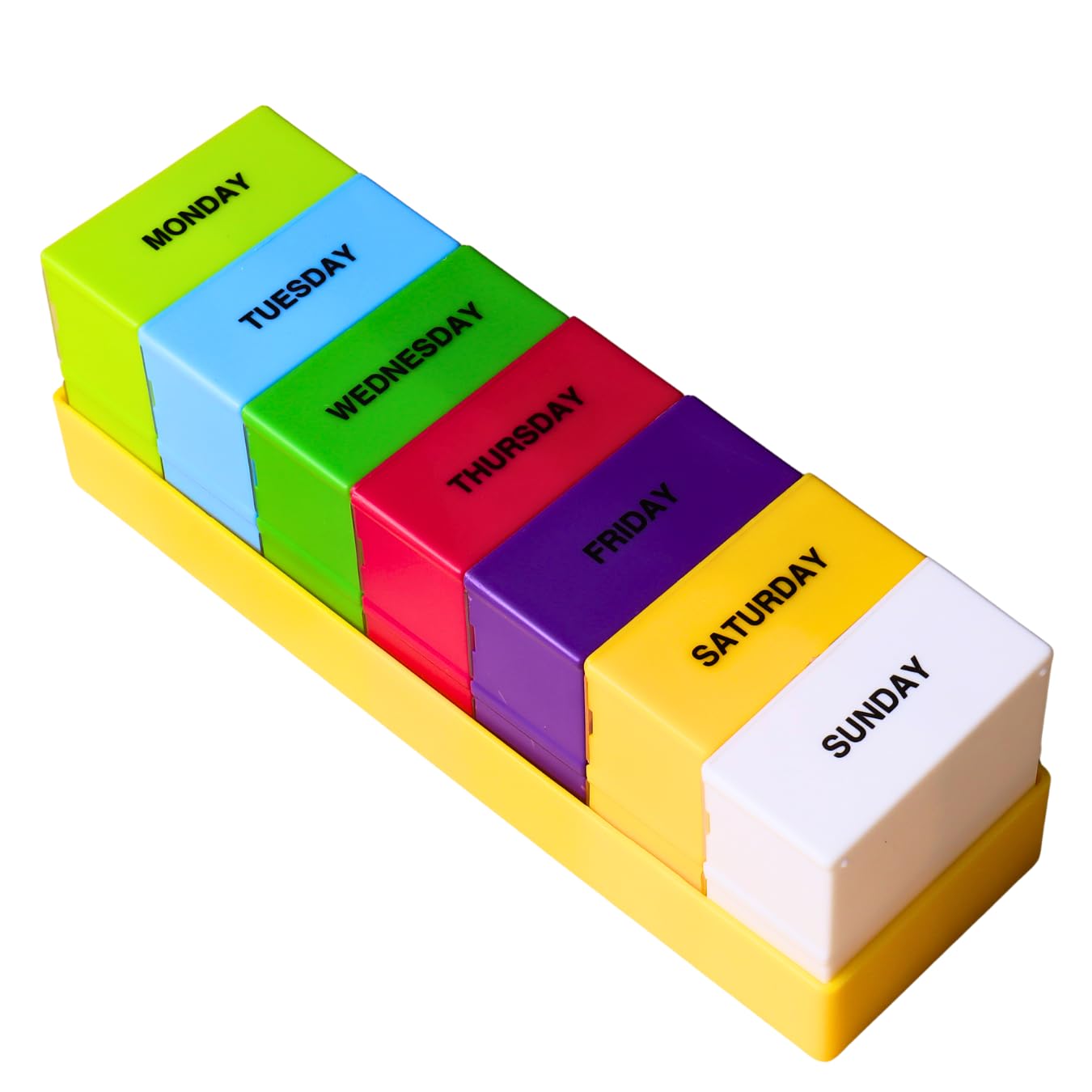 Extra Care Weekly 4-Times-a-Day Pill Box, Multicolor | Morning, Afternoon, Evening, Bedtime Organizer | Durable, Easy-to-Use Medication Case,Set of 1-image-26