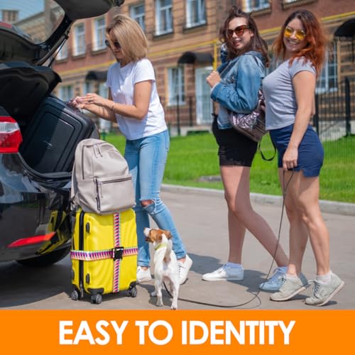 Image of Gutsdoor Colorful 2 Pack Luggage Straps for Suitcases Travel Belt Connector Holds Suitcase Add a Bag Premium Accessories Unique Adjustable Strap