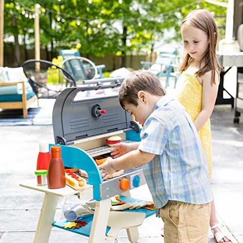 Melissa & Doug Wooden Deluxe Barbecue Grill, Smoker And Pizza Oven Play Food Toy For Pretend Play Cooking For Kids #TOP1