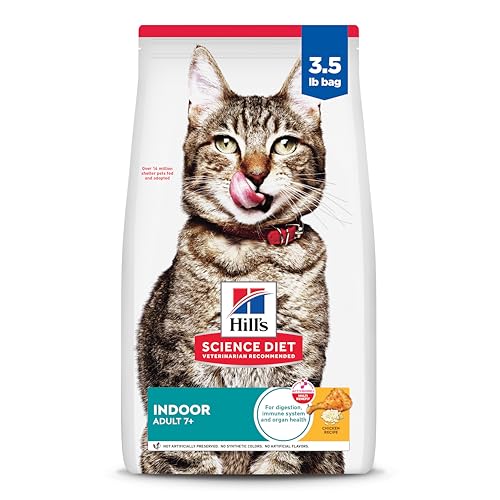 Hill’s Science Diet Senior 7+ Indoor Dry Cat Food, Chicken Recipe, 3.5 lb Bag