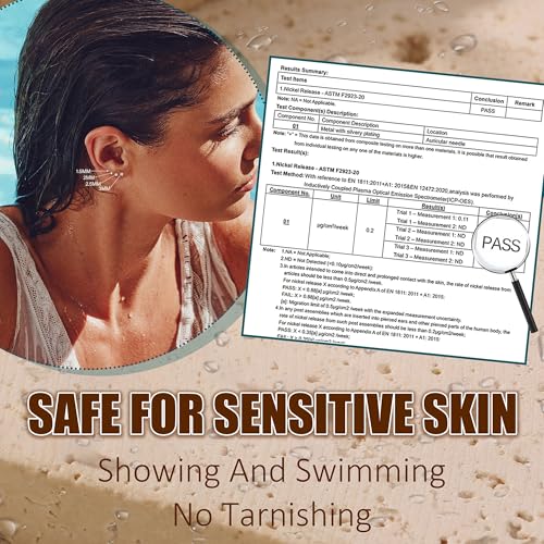 FUNRUN JEWELRY 14K Gold Nose Studs For Women 316L Surgical Steel Threadless Nose Ring Lip Studs Push In Flat Back Stud Earrings Cz Nose Nostril Tragus Helix Body Piercing Jewelry Silver Gold 20G 18G4