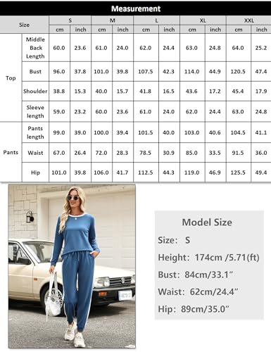 Image of Marvmys Women Long Sleeve Tracksuits Fashion 2 Piece Lounge Set Travel Outfits Jogger Set