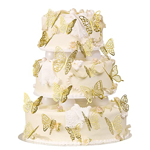 OSDUE Topper Torte per Bambini - Decorazioni per Feste di Compleanno con Farfalle, Cupcake Toppers, Cake Topper Battesimo per Decorazione della Festa di Bambini e Adulti