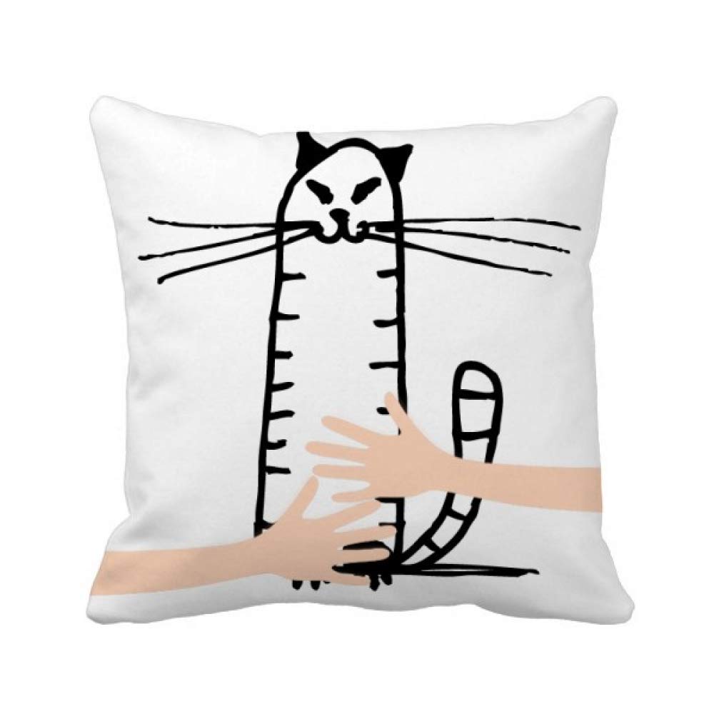 Housse de coussin de couvrir chat ligne noire en tissu doux pour décoration intérieure moderne