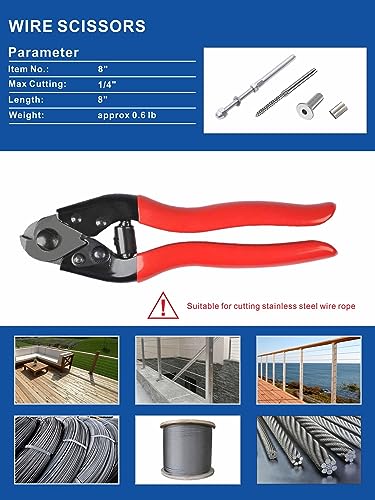 image for AMZCNC Hydraulic Hand Crimper Tool for Stainless Steel Cable Railing F