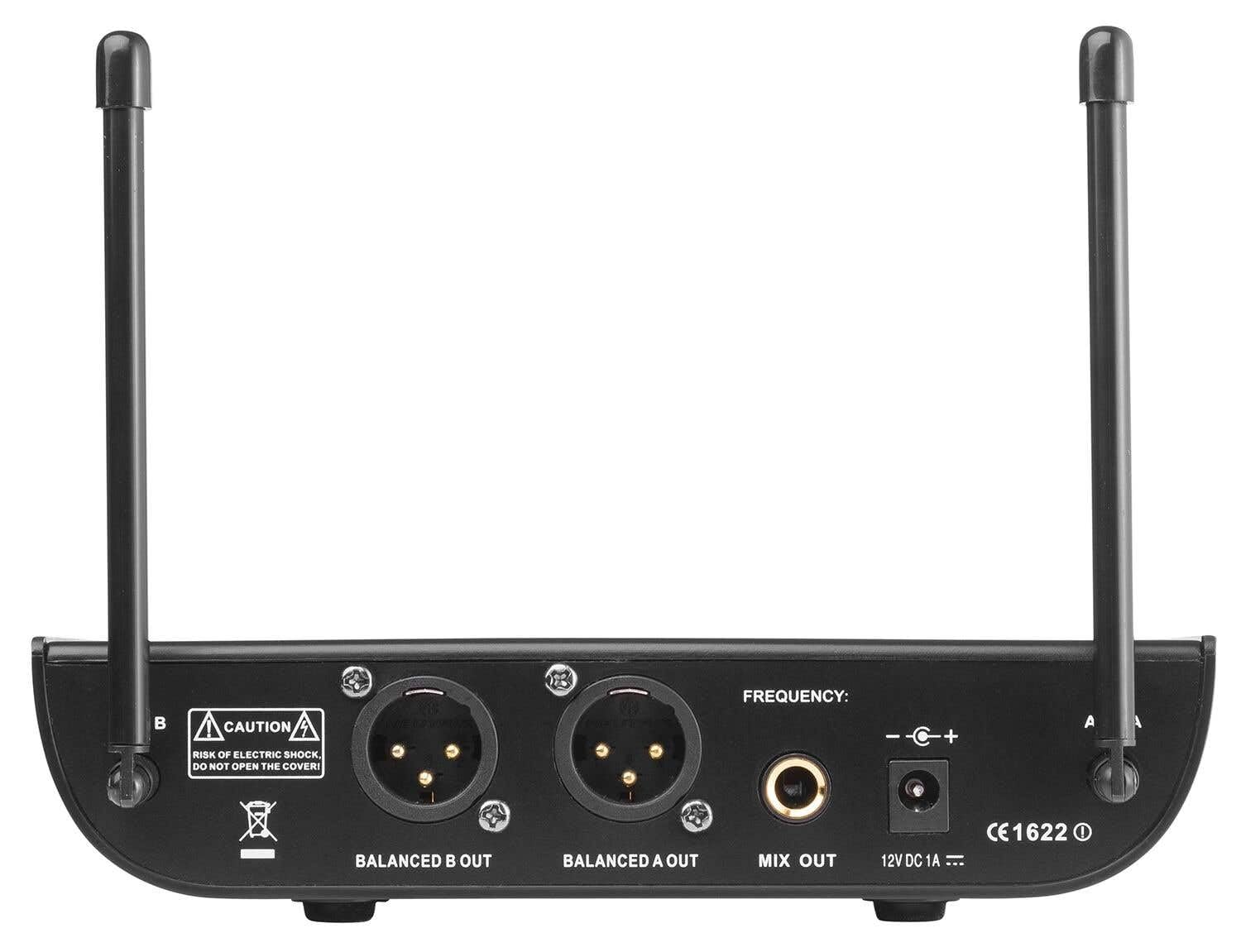 Vonyx WM82 Set de 2 Microphones sans Fil - 2 Canaux, Système UHF 2, Fréquence Fixe, Porté 50m, Double Récepteur, Réglage Volume Indépendant, Valise Transport Fournie