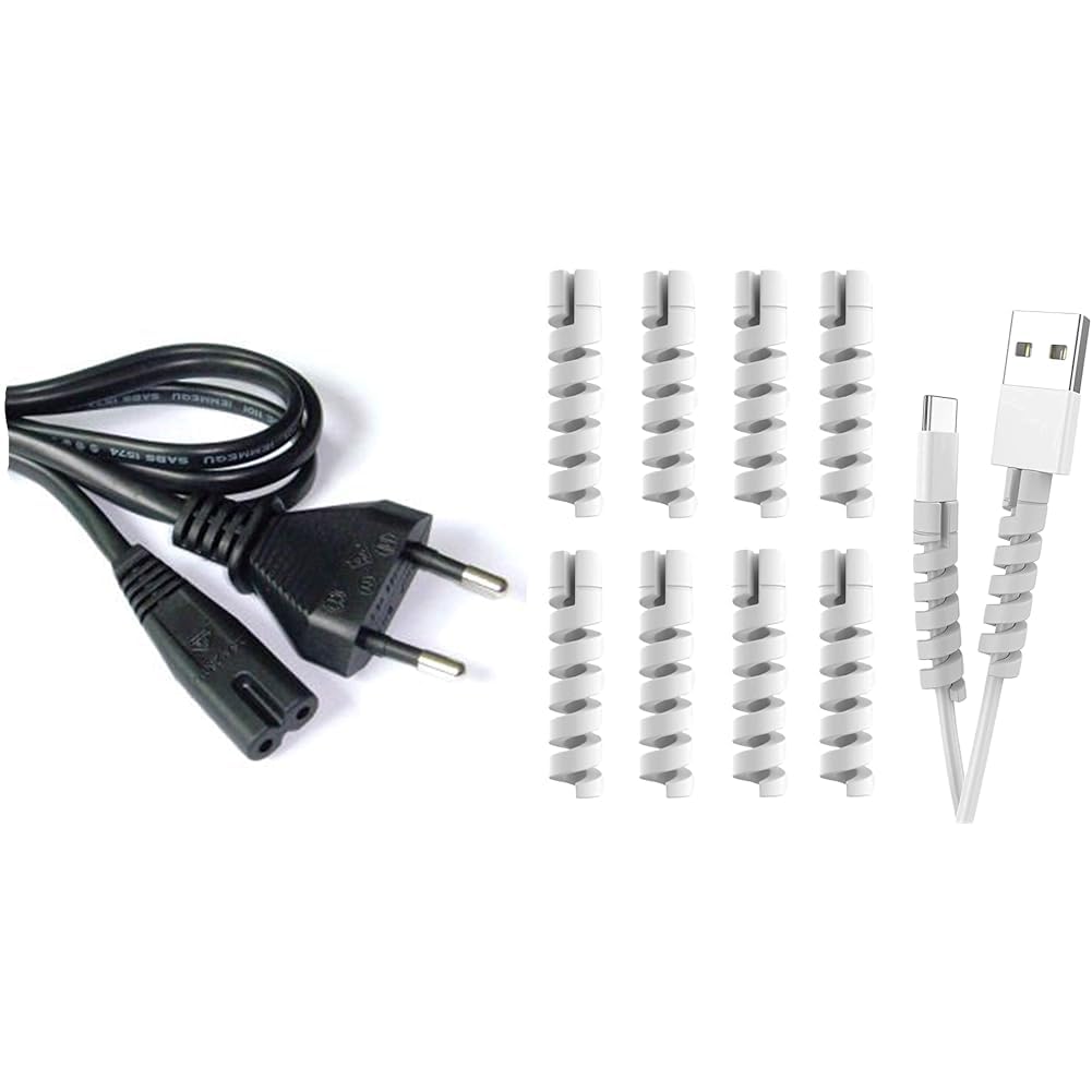 LAPSTER Accessories Power Cable Cord 2 Pin Laptop Adapter and Tape Recorder 1.5M