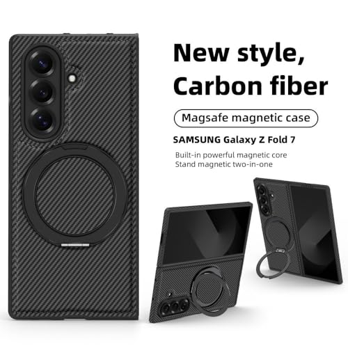 Étui rigide Galaxy Z Fold 7 marron antichoc avec clapet aimanté - 6