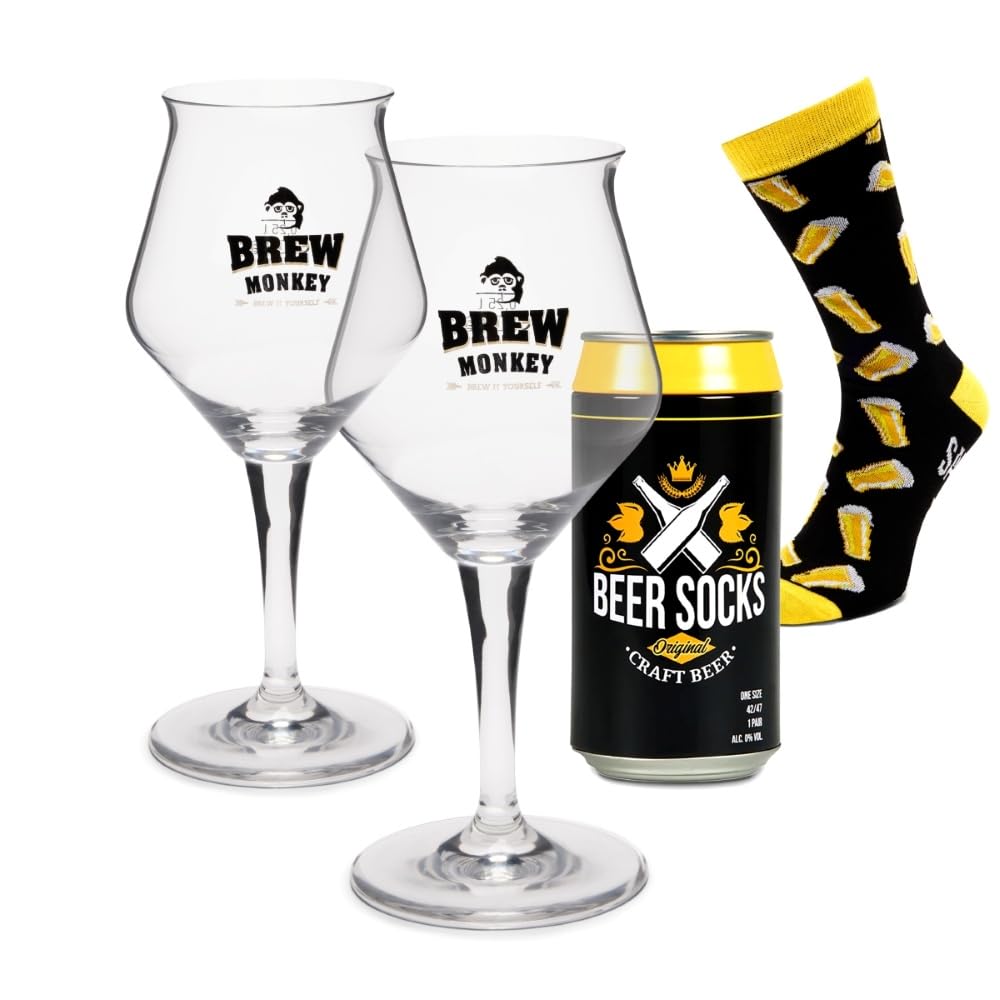 Brew Monkey Juego de cerveza rubio claro – Juego de cerveza Platinum para 5 litros de cerveza, 6,4% vol., cerveza casera, regalo para hombres, regalo de cumpleaños, regalo para papá