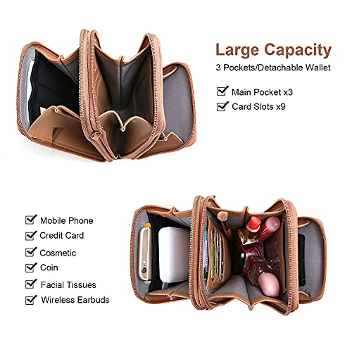 Image of Crossbody Cellphone Purse Women Touch Screen Bag RFID Blocking Wallet Handbag Shoulder Strap