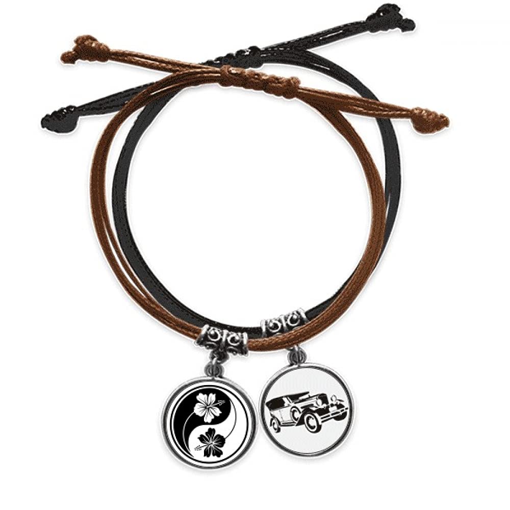Bracelet Yin Yang en cuir et corde tressée main style Minibus - 3