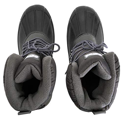 Polar Mens Tall Nylon Mesh With Overlay Duck Waterproof Sole Lace Up Winter Snow Boots - Grey - UK12/EU46 - YC0447 - Image 6