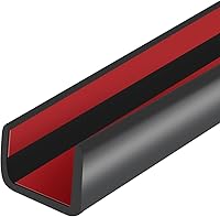 Vista 15 de Borde de goma protector, canal en U autoadhesivo de 1-1/2 pulgadas para maderas, bandas flexibles en forma de U para despegar y pegar, protector