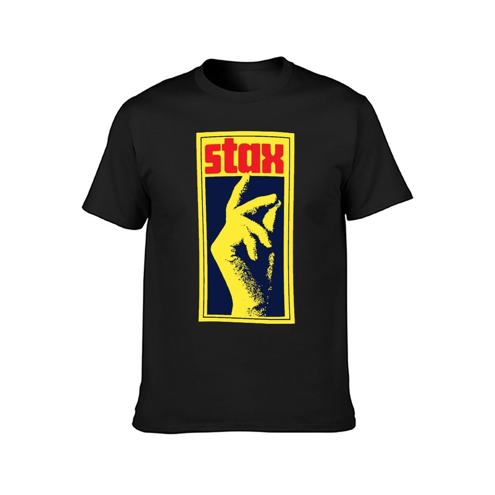 STAX Records Music Label Northern Soul Men's T-Shirt Graphic Printed Black Tee XL
