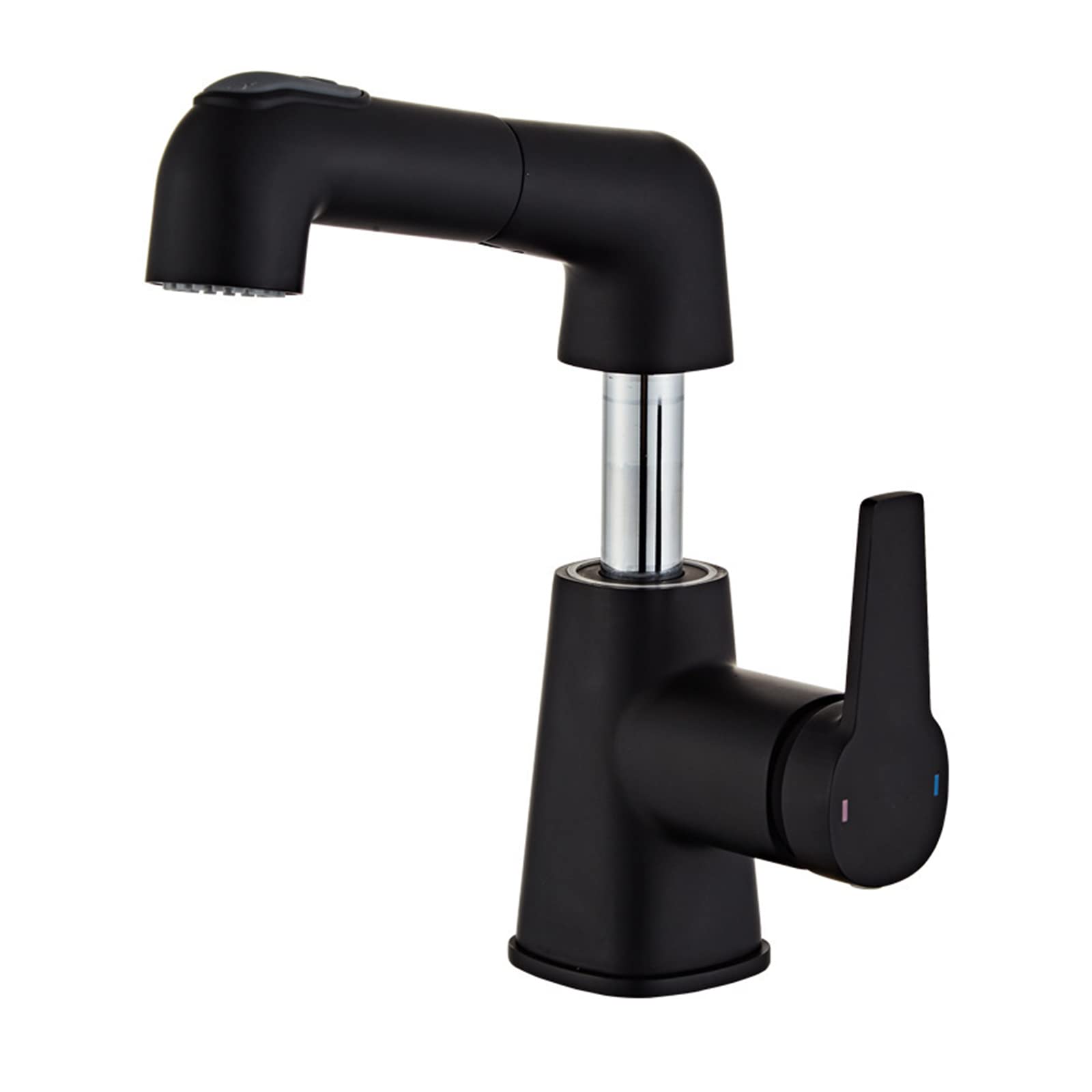 Nvsfzgiyg Nero Bathroom Sink Faucet With Pull Down Sprayer Liftable Brass Hot And Cold Single Handle Hole Retractable, For,Black(Nero)