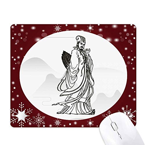 Tapis de souris taoïste Zhuge Liang et flocon de neige d'hiver pour bureau