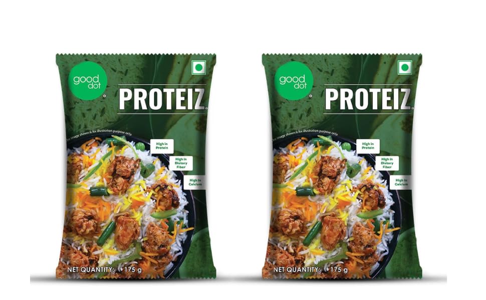 GoodDot Proteiz Plant-Based Protein Chunks | High Protein Soya Chunks Alternative | Veg Meat Substitute for Biryani, Curry & Snacks | Rich in Fiber & Calcium | 175g Pack (Pack of 2)-image-36