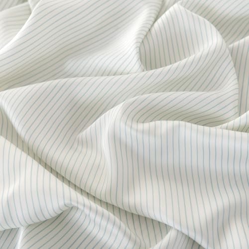 Image of Bella Coterie Luxury Bamboo Viscose Queen Size Sheet Set | 100% Organically Grown | Ultra Soft | Cooling for Hot Sleepers | 18 inch Deep Pocket [Striped Coastal Blue]