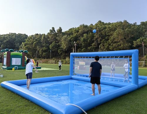 Campo da pallavolo gonfiabile per esterni con rete da spiaggia – PVC di qualità commerciale per giochi acquatici e sport nautici, pompa ad aria inclusa