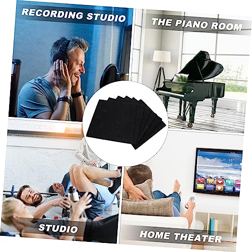 6 piezas paneles acústicos fieltro insonorizante para paredes para estudios de grabación, teatros en casa y habitaciones, material de aislamiento acústico negro miniatura 5