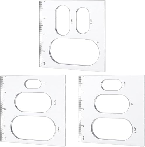 PH PandaHall Plantillas ovaladas 9 en 3, plantillas de enrutador acrílico, plantilla de regla de dibujo, plantillas de plantilla de enrutador,