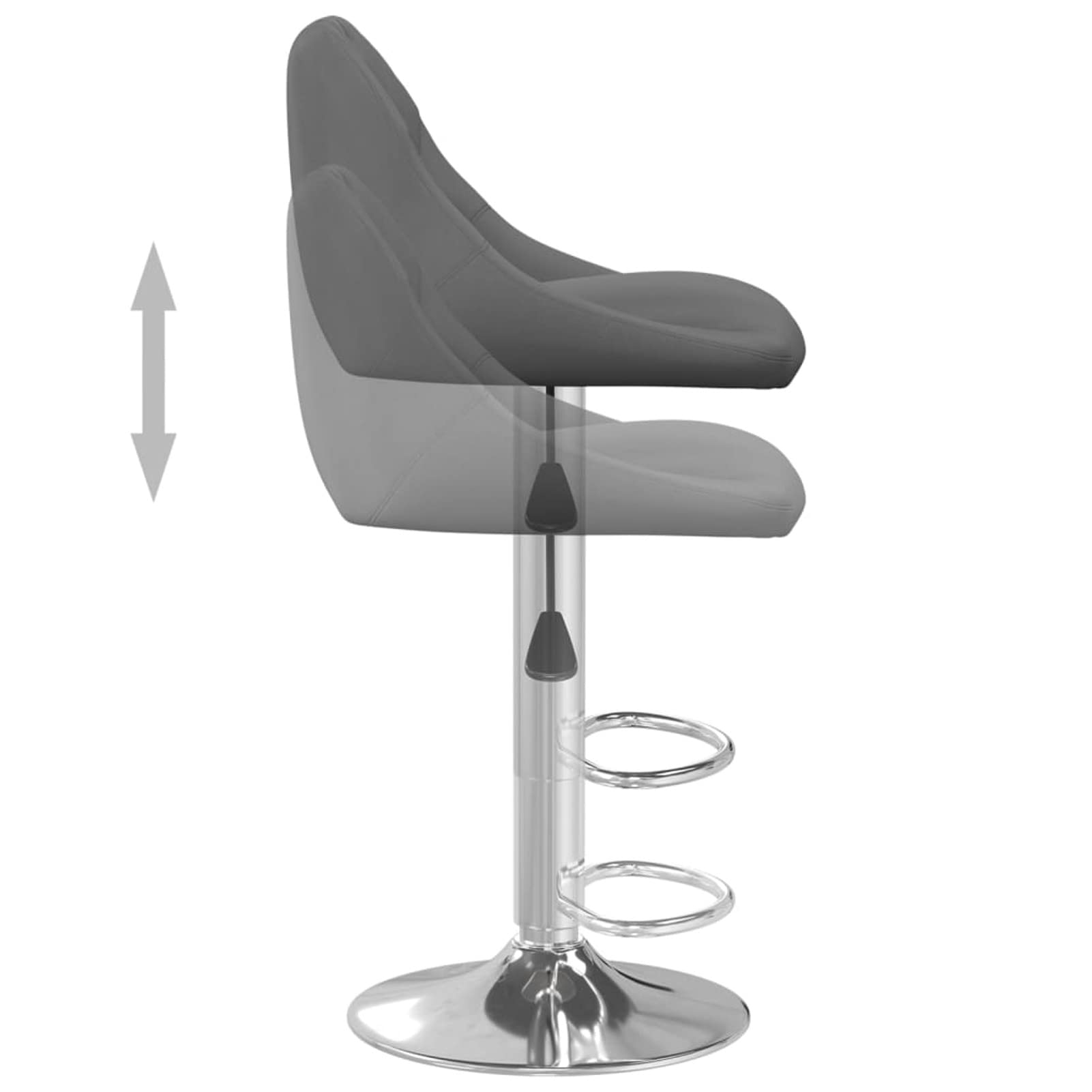 Homgoday Taburetes de bar, 2 unidades, color gris oscuro, de terciopelo, silla de oficina, silla de oficina, silla de escritorio, para salón o dormitorio