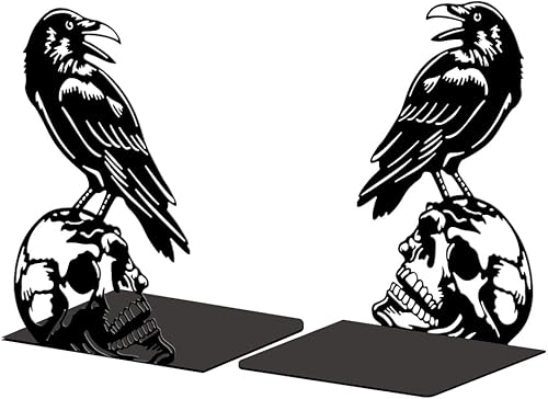 Miniatura 40 de Peacoblue Sujetalibros de metal para estantes, soportes de libro modernos y decorativos resistentes para estudio, oficina, escritorio, estante,