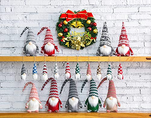 10 Pcs Christmas Tree Handmade Hanging Gnomes Ornaments, Swedish Plush Gnome Scandinavian Santa Elf Hanging Home Decorations Christmas Holiday Decor - Image 7