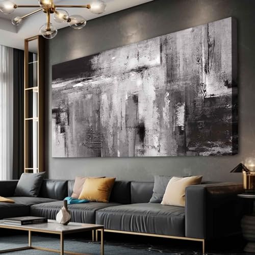 XIANSHOU Black Abstract Wall Art Living Room Decor Painting 29