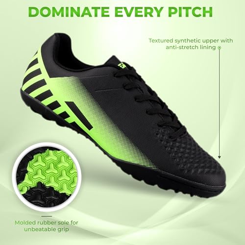 Vizari Santos Turf Soccer Shoes for Boys and Girls| Athletic Turf Shoes with Durable Two Color Synthetic Upper | Youth Football Turf Shoes with Molded Rubber Oursole | Superior Traction on Turf Ground3