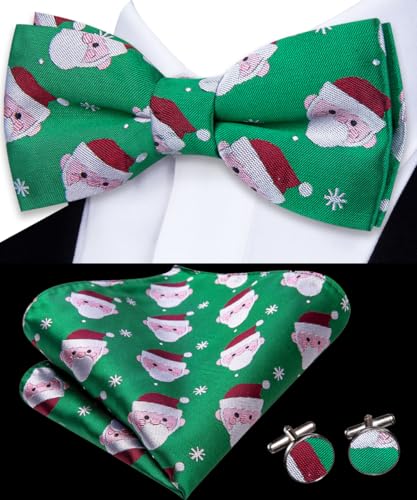Image of Dubulle Mens Paisley Striped Bowtie Set Pre-tied Bowtie for Men and Pocket Square Set Wedding Business