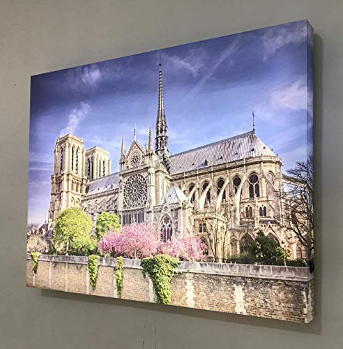 Tableau rétro-éclairé Notre Dame au Printemps 60x80cm - 3